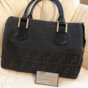 Authentic Canvas Fendi Monogram Boston bag